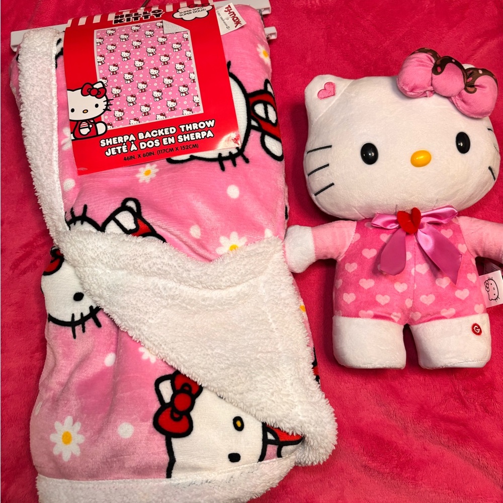 Hello kitty Sherpa blanket and CVS dancing greeter